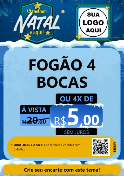 Modelo de Cartaz para Cartaz A4 Vertical com o tema O Melhor Natal É Aqui! para Móveis e Eletro