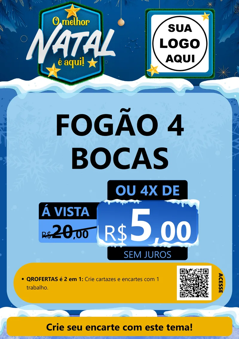 Modelo de Cartaz para Cartaz A4 Vertical com o tema O Melhor Natal É Aqui! para Móveis e Eletro