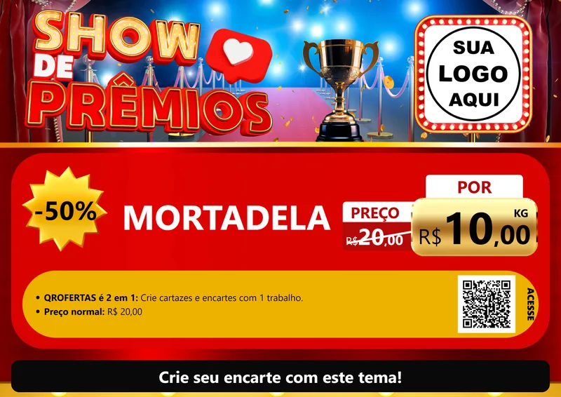 Modelo de Cartaz para Cartaz A4 Horizontal com o tema Show de Prêmios para Frios e Laticínios