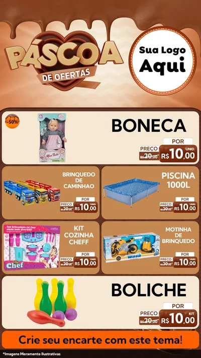 Modelo de TV para TV Vertical com o tema Páscoa de Ofertas para Brinquedos