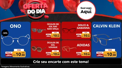 Modelo de TV para TV Horizontal com o tema Oferta do Dia para Óticas