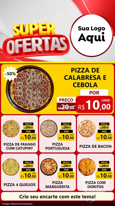 Modelo de Rede Social para Stories com o tema Super Ofertas para Pizzaria