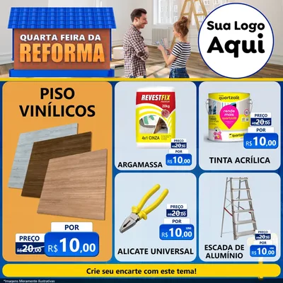Modelo de Rede Social para Feed Facebook com o tema Quarta-feira da Reforma para Material para Construção