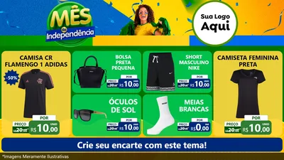 Modelo de TV para TV Horizontal com o tema Mês da Independência para Roupas e acessórios