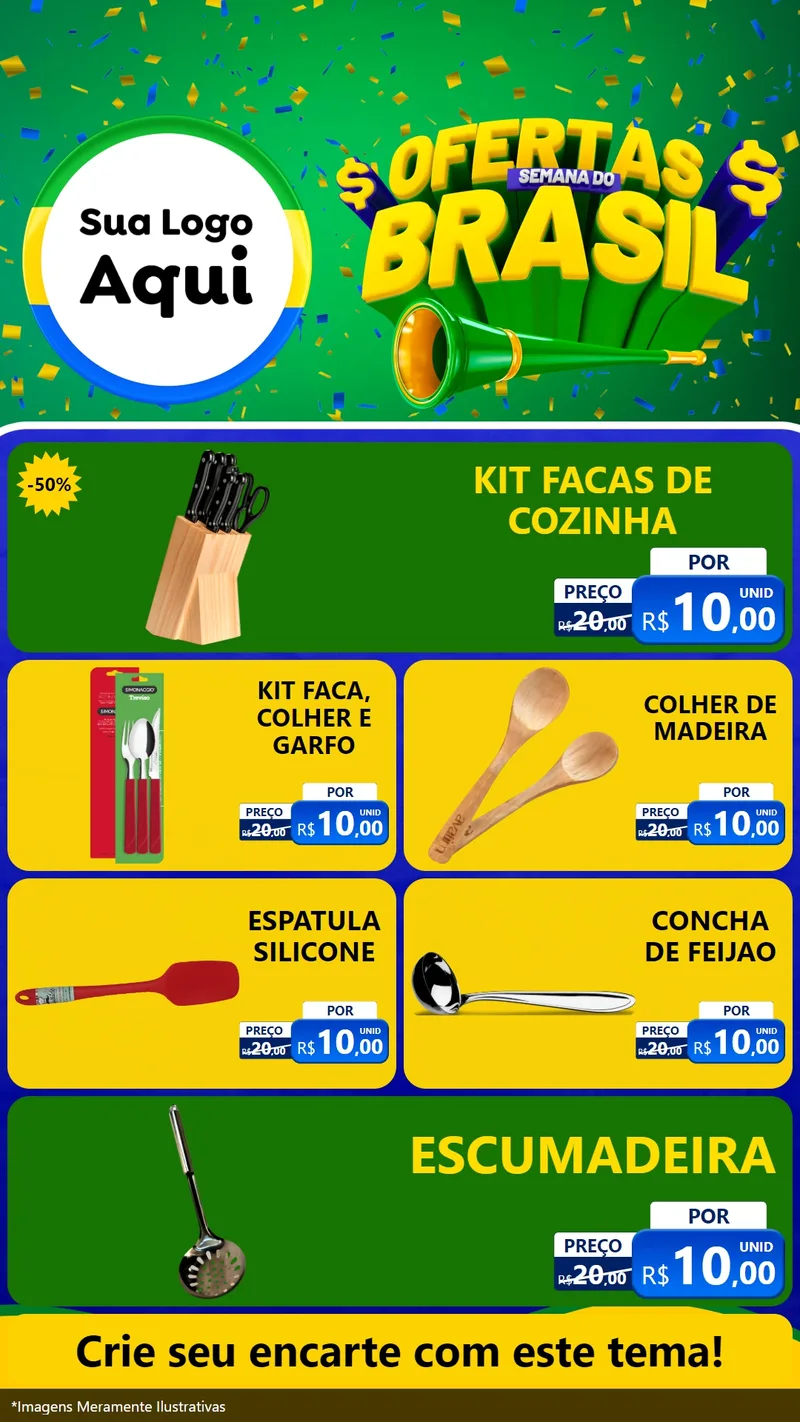 Modelo de TV para TV Vertical com o tema Ofertas Semana do Brasil para Utilidades Domésticas