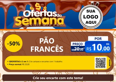 Modelo de Cartaz para Cartaz A4 Horizontal com o tema Ofertas da Semana - Páscoa para Padaria