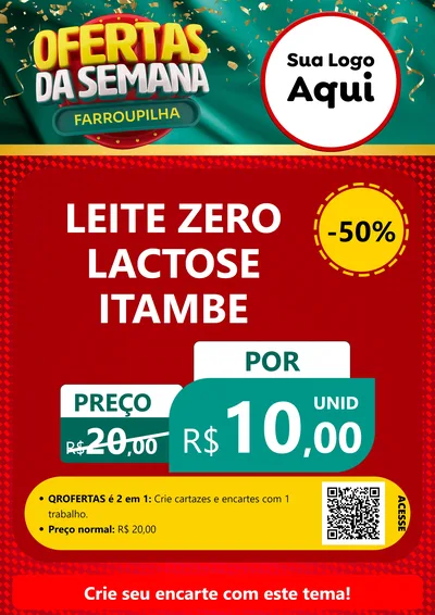 Modelo de Cartaz para Cartaz A4 Vertical com o tema Ofertas da Semana Farroupilha para Frios e Laticínios