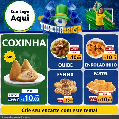 Modelo de Rede Social para Feed Facebook com o tema Torcida Brasil - Copa para Salgadaria