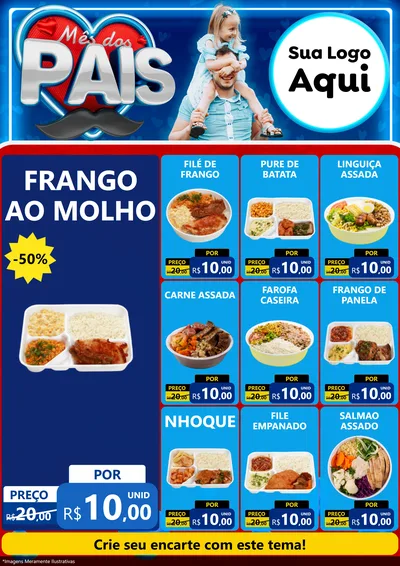Modelo de Encarte para Encarte A4 Vertical com o tema Mês Dos Pais para Restaurante