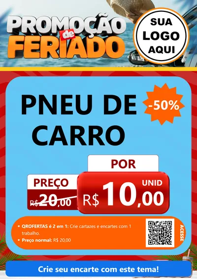 Modelo de Cartaz para Cartaz A4 Vertical com o tema Promoção de Feriado para Auto peças