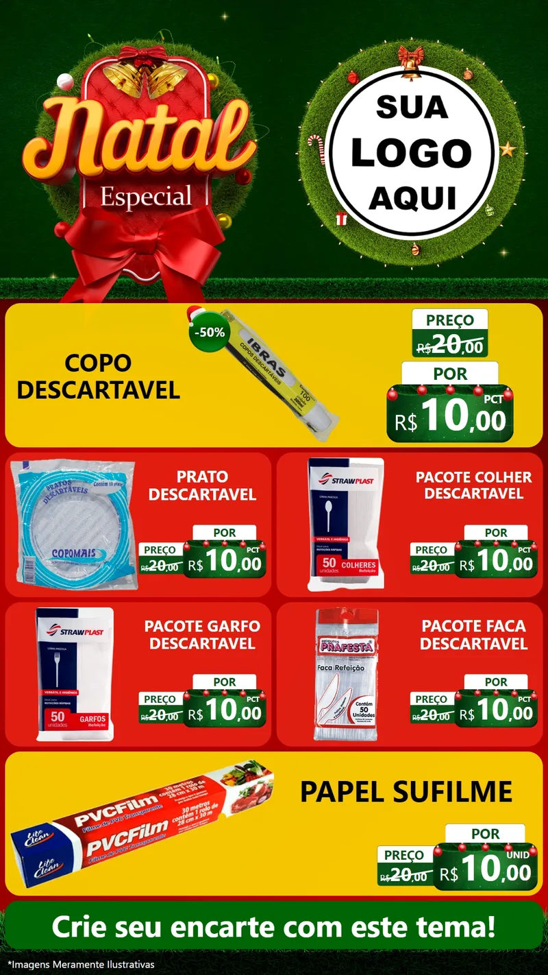 Modelo de TV para TV Vertical com o tema Natal Especial para Embalagens