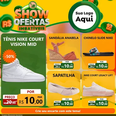 Modelo de Rede Social para Feed Facebook com o tema Show de Ofertas Imbatíveis para Calçados
