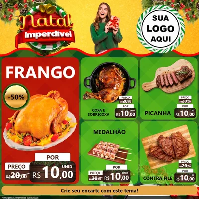 Modelo de Rede Social para Feed Facebook com o tema Natal Imperdível para Assados
