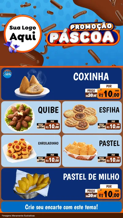 Modelo de TV para TV Vertical com o tema Promoção Páscoa para Salgadaria