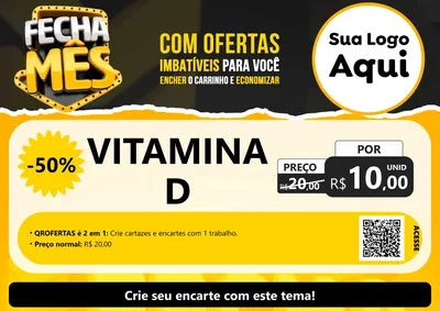 Modelo de Cartaz para Cartaz A4 Horizontal com o tema Fecha Mês para Farmácia