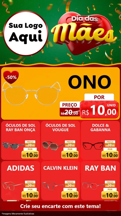 Modelo de Rede Social para Stories com o tema Dia das Mães para Óticas