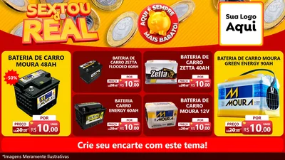 Modelo de TV para TV Horizontal com o tema Sextou do Real para Baterias Elétricas
