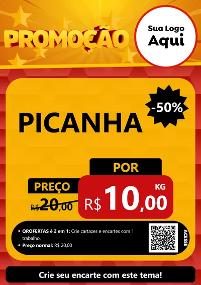 Modelo de Cartaz para Cartaz A4 Vertical com o tema Promoção para Açougue