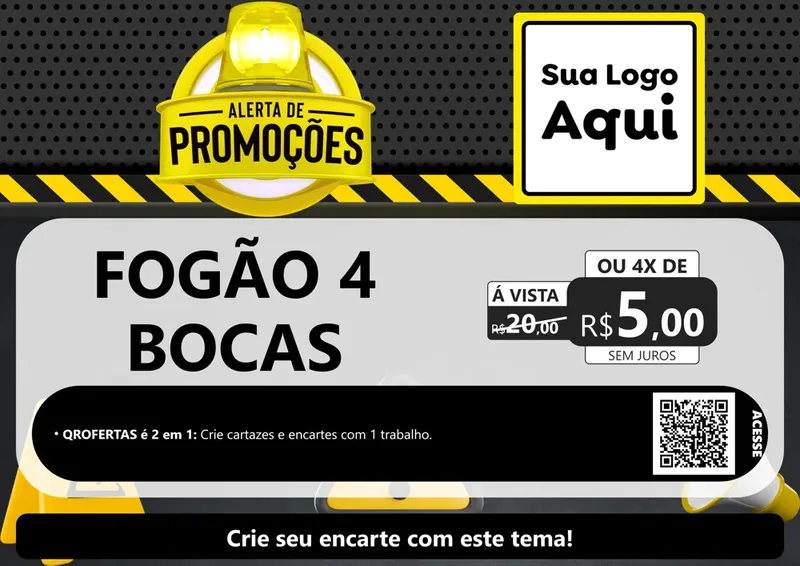 Modelo de Cartaz para Cartaz A4 Horizontal com o tema Alerta de Promoções para Móveis e Eletro