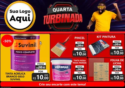 Modelo de Encarte para Encarte A4 Horizontal com o tema Quarta Turbinada para Tintas e Ferramentas