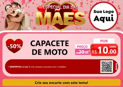 Modelo de Cartaz para Cartaz A4 Horizontal com o tema Especial Dia Das Mães para Moto peças