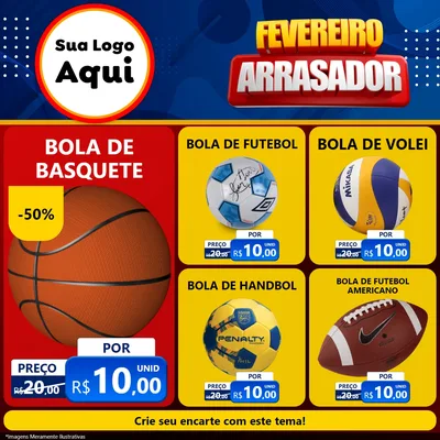 Modelo de Rede Social para Feed Facebook com o tema Fevereiro Arrasador para Artigos Esportivos