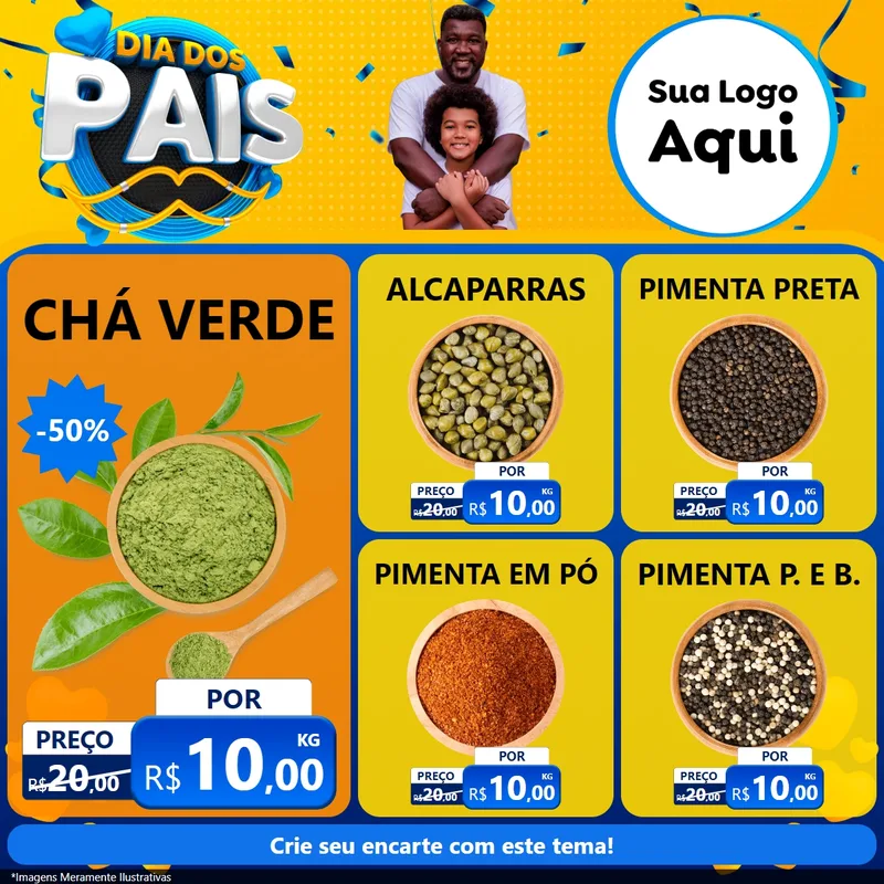 Modelo de Rede Social para Feed Facebook com o tema Dia dos Pais para Produtos Naturais
