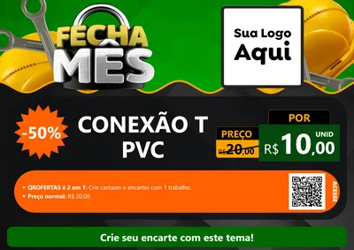 Modelo de Cartaz para Cartaz A4 Horizontal com o tema Fecha Mês para Tubos e conexões