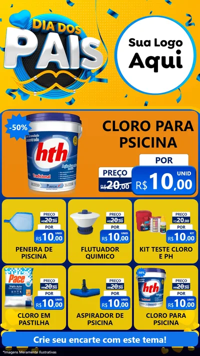 Modelo de Rede Social para Stories com o tema Dia dos Pais para Produtos para Piscina