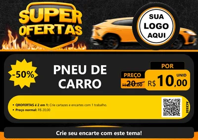 Modelo de Cartaz para Cartaz A4 Horizontal com o tema Super Ofertas - Autopeças para Auto peças