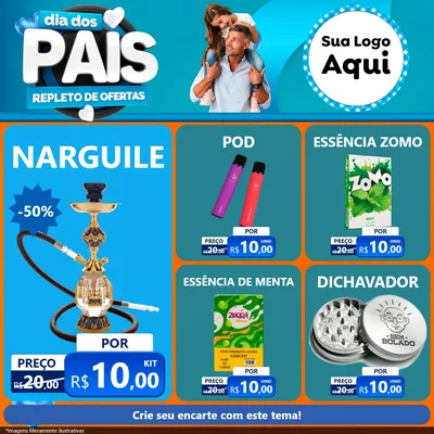 Modelo de Rede Social para Feed Facebook com o tema Dia Dos Pais Repleto de Ofertas para Tabacaria