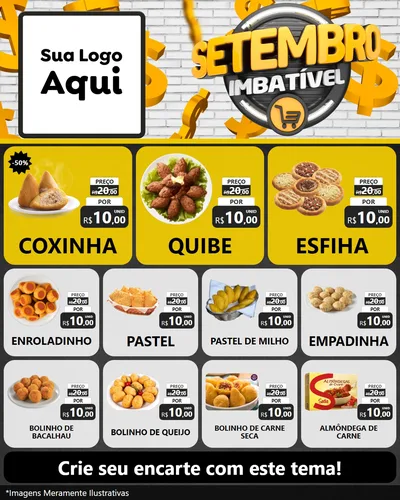 Modelo de Rede Social para Feed Instagram com o tema Setembro Imbatível para Salgadaria