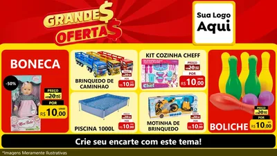 Modelo de TV para TV Horizontal com o tema Grandes Ofertas para Brinquedos