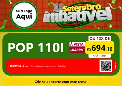 Modelo de Cartaz para Cartaz A4 Horizontal com o tema Setembro Imbatível para Concessionaria de Motos