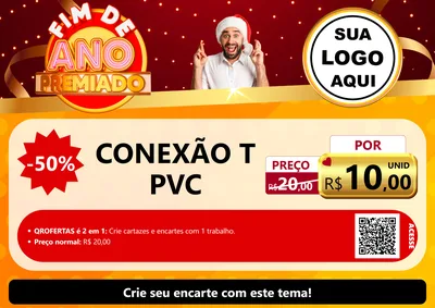 Modelo de Cartaz para Cartaz A4 Horizontal com o tema Fim de Ano Premiado para Tubos e conexões