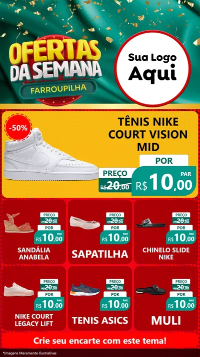Modelo de Rede Social para Stories com o tema Ofertas da Semana Farroupilha para Calçados