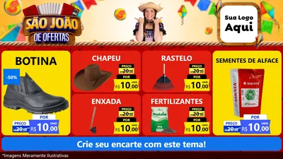 Modelo de TV para TV Horizontal com o tema São João de Ofertas para Agropecuária