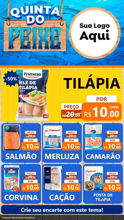 Modelo de Rede Social para Stories com o tema Quinta do Peixe para Peixaria