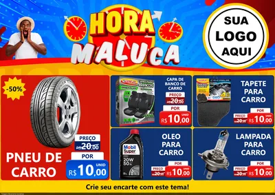 Modelo de Encarte para Encarte A4 Horizontal com o tema Hora Maluca para Auto peças