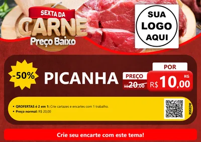 Modelo de Cartaz para Cartaz A4 Horizontal com o tema Sexta da Carne para Açougue