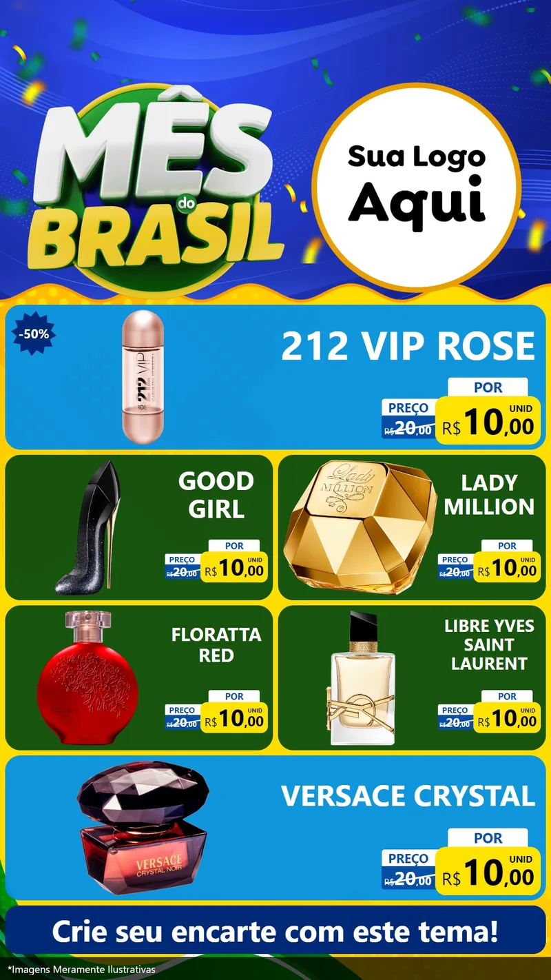Modelo de TV para TV Vertical com o tema Mês do Brasil para Perfumes