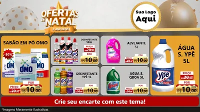 Modelo de TV para TV Horizontal com o tema Ofertas De Natal E Ano Novo para Produtos de Limpeza