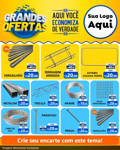 Modelo de Rede Social para Feed Instagram com o tema Grandes Ofertas para Ferragens