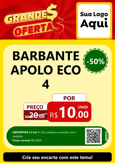 Modelo de Cartaz para Cartaz A4 Vertical com o tema Grandes Ofertas para Armarinho e Aviamentos