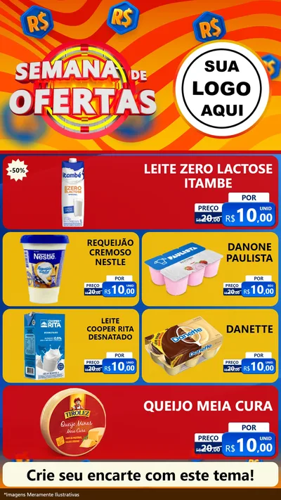 Modelo de TV para TV Vertical com o tema Semana de Ofertas para Frios e Laticínios