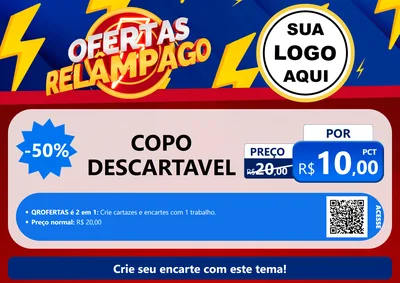 Modelo de Cartaz para Cartaz A4 Horizontal com o tema Ofertas Relâmpago para Embalagens