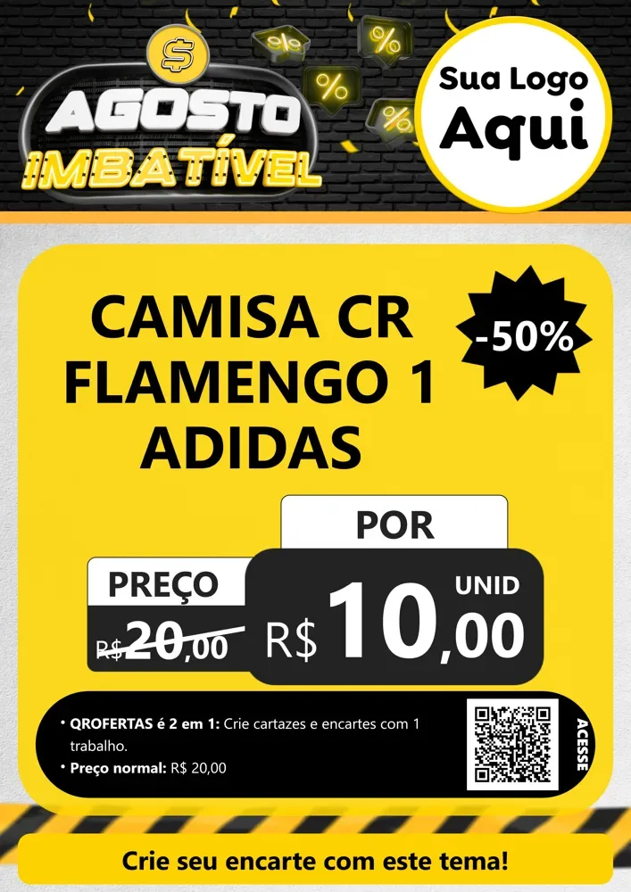 Modelo de Cartaz para Cartaz A4 Vertical com o tema Agosto Imbatível para Roupas e acessórios