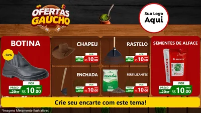 Modelo de TV para TV Horizontal com o tema Ofertas Dia do Gaúcho para Agropecuária