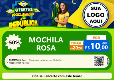 Modelo de Cartaz para Cartaz A4 Horizontal com o tema Ofertas Proclamação da República para Papelaria