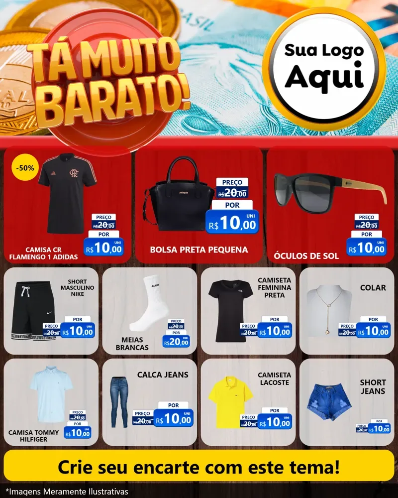 Modelo de Rede Social para Feed Instagram com o tema Está Muito Barato para Roupas e acessórios